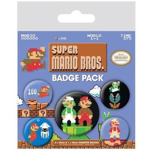 Pyramid Posters Nintendo Super Mario Kitűző szett - Retro, 5 db kép