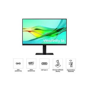 Samsung ViewFinity S6 QHD Monitor - 24" kép