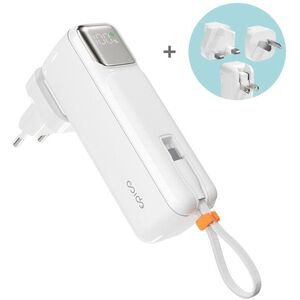 Epico UltraPack 2in1, 5000 mAh, utazó powerbank és hálózati adapter (ET30) - fehér kép