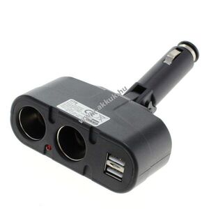 OTB autós szivargyújtó elosztó 2x 12V aljzat + 2x USB LED 3A/0, 85A kép