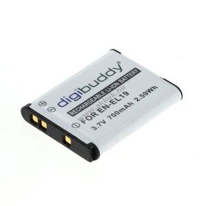 Helyettesítő akku digibuddy Nikon EN-EL19 Sony NP-BJ1 3, 7V 700mAh Li-Ion kép