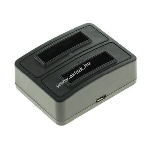 Helyettesítő akku OTB 1302 Dual akkutöltő 2 akkufoglalat Micro-USB 5V fekete kép