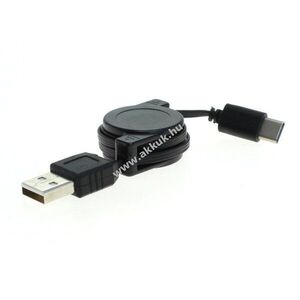 OTB USB-C - USB A 2.0 adatkábel 0, 7m feltekerhető fekete kép