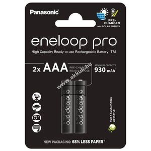 Panasonic eneloop Pro AAA akku 1, 2V 930mAh 2db/csomag BK-4HCDE/2CP NiMH kép