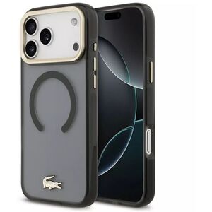 Lacoste PC/TPU Frosted Finish Gold Logo MagSafe iPhone 17 Pro Max Black tok kép