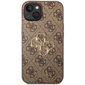 Guess PU 4G Metal Logo iPhone 14 Brown tok kép