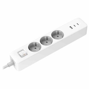 Xiaomi Power Strip 2C1A 20W Elosztó (1xUSB-A, 2xUSB-C, 3 aljzat) - Fehér kép