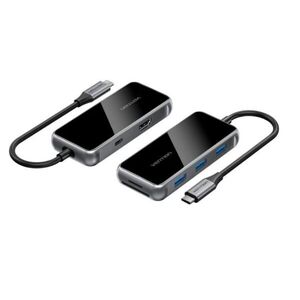 Vention USB-C -> HDMI/USB 3.0x3/SD/TF/PD (0, 15m, szürke, tükrö... kép