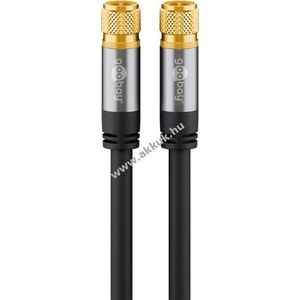 Goobay SAT antennakábel 135dB 4x árnyékolt aranyozott F-csatlakozó > F-csatlakozó 1m kép