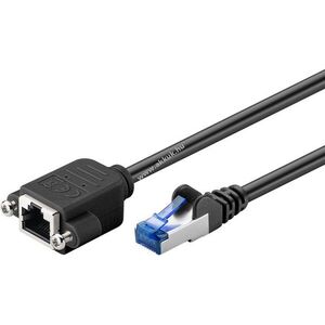 Goobay CAT6A S/FTP (PiMF) RJ45 hosszabbító kábel 0, 5m fekete CU LSZH kép