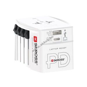 Skross World Adapter MUV USB AC30PD 100-250V 2, 5A 2-pólusú utazóadapter USB-C+USB kép