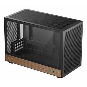 Deepcool ház micro-atx ch260 wood, tápegység nélkül, fekete, üveg... kép