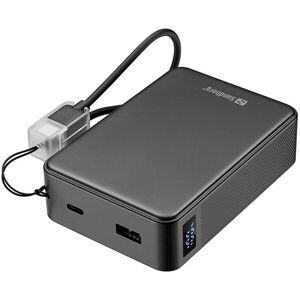 Sandberg Nano Powerbank 20000 PD20W, 20000mAh, USB-C, kijelző, fe... kép