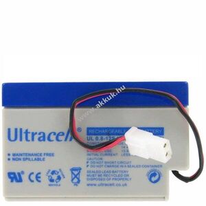 Ultracell UL0.8-12 12V 0, 8Ah AMP-csatlakozós kábel akku ólom-zselés AGM kép