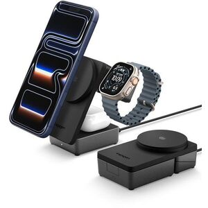 Spigen Essential MagSafe 3-in-1 Wireless Charger EF323MQ Black kép