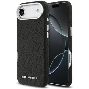 Karl Lagerfeld Grained PU Repeated Logo iPhone Air fekete MagSafe tok kép