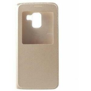 Samsung Galaxy A8 Plus (2018) View Window Leather Case gold kép
