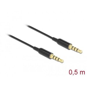 Delock Sztereo jack kábel 3, 5 mm 4 tus apa- apa Ultra Slim, 0, 5 m... kép