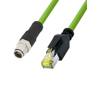 Logilink M12 CAT6A ipari patch kábel, PUR, M12 X-kódolt RJ45-re, 1 m kép