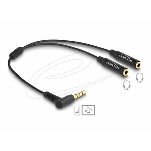 Delock Hangmegosztó sztereo jack apa 3, 5 mm - 2 x sztereo jack an... kép