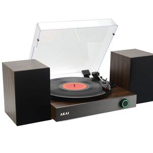 Akai ATT-200SP Bakelit Vinyl lemezjátszó külső hangszórókkal - Fekete kép