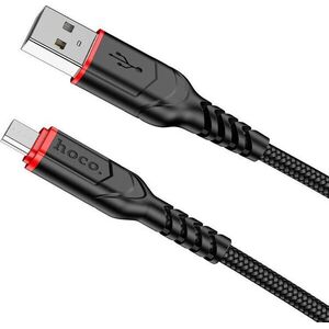 HOCO X59 Victory töltő adatkábel USB - MicroUSB fekete-vörös 2m kép