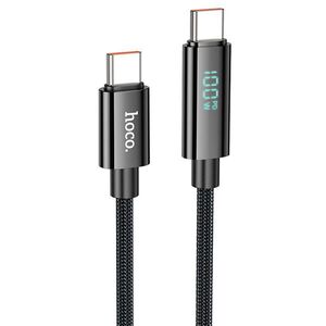 HOCO U125 Benefit 100W töltő adatkábel kijelzővel Type-C - Type-C... kép