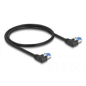 Delock RJ45 hálózati kábel Cat.6A S/FTP balra hajló 0, 5 m fekete kép