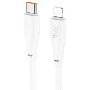 HOCO X93 Force PD20W töltő adatkábel iPhone Type-C - Lightning fehér 2m kép