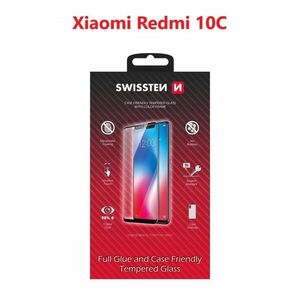 Swissten Full Glue Xiaomi Redmi 10C 3D üvegfólia - fekete kép