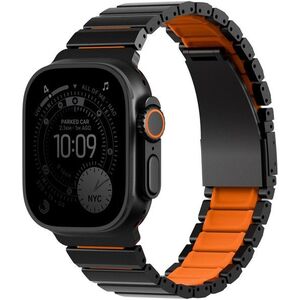UNIQ Strova Flex az Apple Watch 49/46/45/44 mm-es órához, Midnight black/Volt orange kép