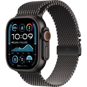 Apple Watch Ultra 2 49 mm, fekete titán + fekete titán milánói szíj kép