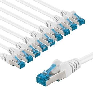 Goobay CAT 6A patch kábel S/FTP (PiMF) 2m fehér 10db/csomag CU halogénmentes köpeny (LSZH) kép