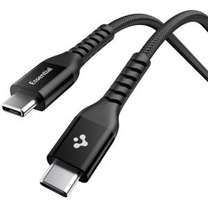 Spigen EB10010CCA Essential USB-C to USB-C Fabric Cable, 100 W, Black kép