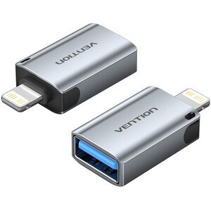 Vention USB-A Female to Lightning Male OTG Adapter Gray Aluminum Alloy Type kép