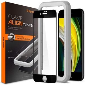 Spigen AlignMaster FC Black iPhone SE 2022/SE 2020/8/7 üvegfólia kép