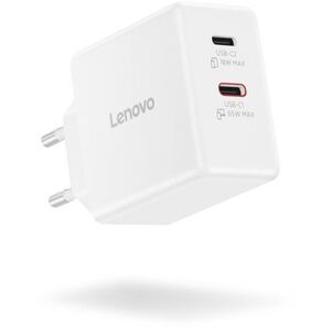 Lenovo Dual USB-C 65W GaN Charger, fehér kép