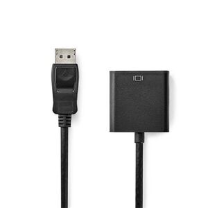 Nedis CCGB37351BK02 DisplayPort kábel 0, 2 M VGA (D-Sub) Fekete kép