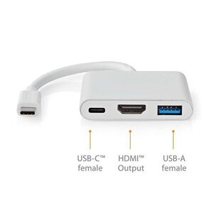 Nedis ccgb64770wt01 usb-c multiport adapter, usb c dugó - hdmi/ u... kép