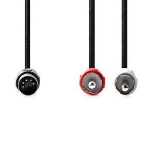 Nedis cagl20200bk10 audio kábel 5p din dugó - 2 x rca dugó, hossz... kép