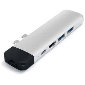 Satechi Aluminium Type-C PRO Hub (HDMI 4K, PassThroughCharging, 1x USB 3.0, 1x SD, Ethernet) - Silve kép