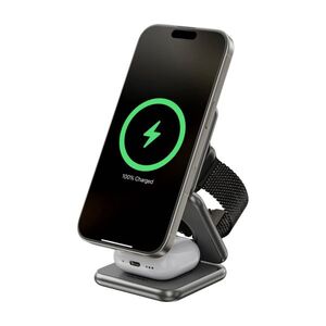 Kuxiu X40Q Qi2 Certified 3in1 MagSafe Foldable Charging Stand, Gray kép