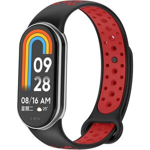Eternico Sporty Xiaomi Smart Band 8 / 9 / 10 szíj - Solid Black and Red kép