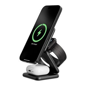 Kuxiu X40PLUS 3-In-1 Foldable Magnetic Wireless Charging Station, Black kép