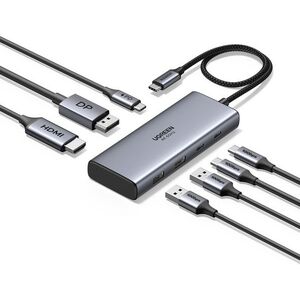 UGREEN 7-in-1 USB-C to 1×HDMI/1×DP/2×USB-C/2×USB-A /PD100W kép