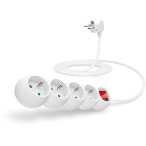 CONNECT IT hosszabbító kábel 230V, 4 aljzat + főkapcsoló, 3m, fehér kép