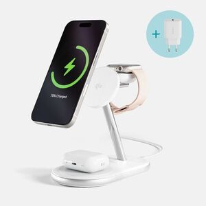 Epico UltraBase Qi2 3in1 Mag+ EX60 vezeték nélküli töltőállvány - fehér kép