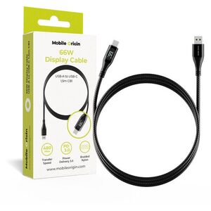 Mobile Origin 66W Display Cable USB-A to USB-C 1, 5 m, CB1 kép
