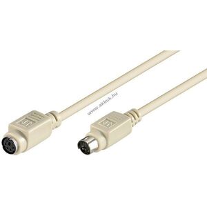 Goobay PS/2 billentyűzet-/egér hosszabbítókábel 2m Mini-DIN 6 dugó > Mini-DIN 6 aljzat 0, 5W 0, 1A kép
