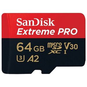 Sandisk 214503 MicroSDHC Extreme Pro kártya 64GB, 200MB/s C10, V3... kép